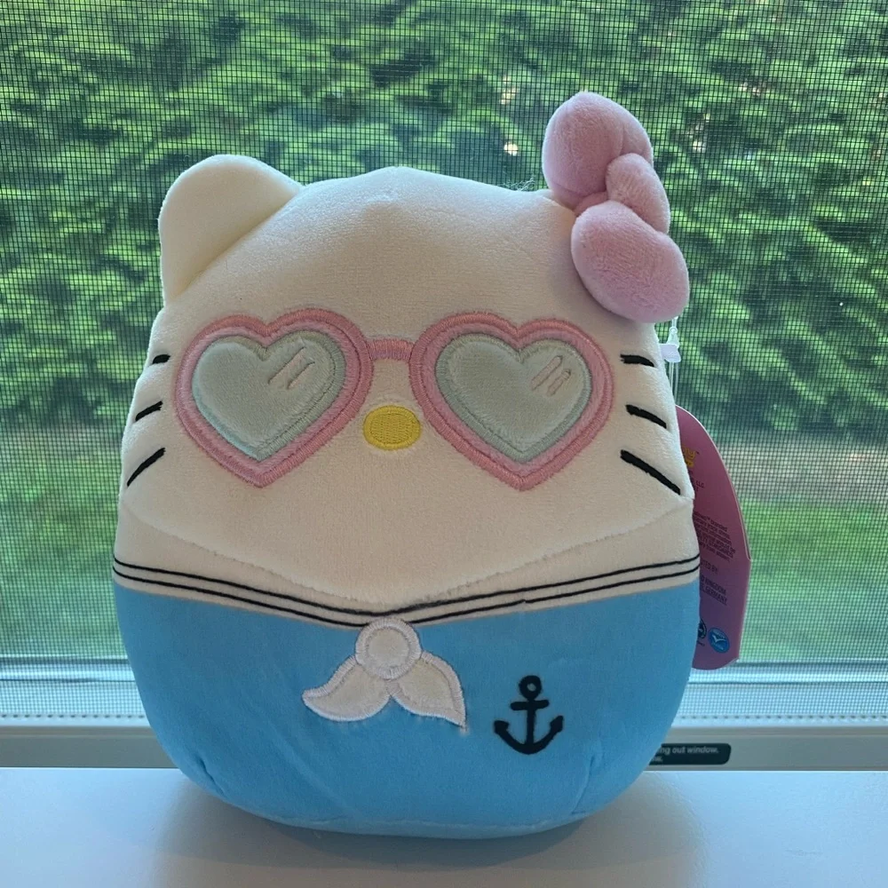 NWT 6.5 inch hello kitty sailor with sunglasses sanrio Squishmallow - Picture 1 of 2